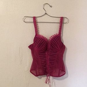 Flirty Magenta Lingerie Corset Style Top